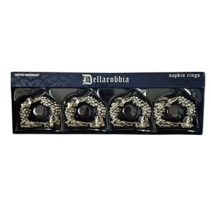 Vintage Silver Tone Grapevine Napkin Rings 2 Sets